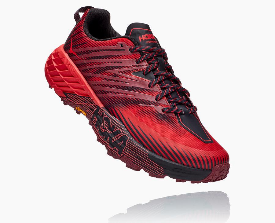 Hoka One One Trailove Tenisky Panske Červené - Speedgoat 4 - 27093-BRLE